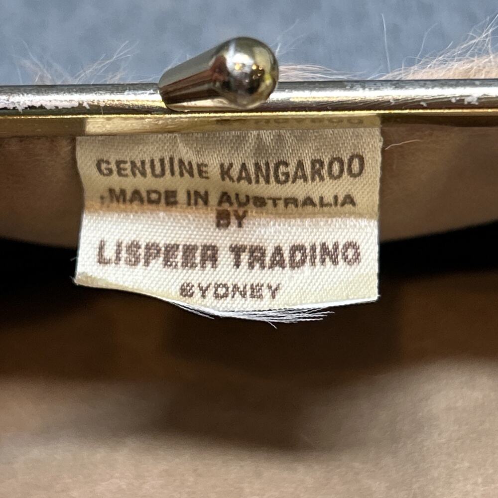 Vintage Lispeer Trading Kangaroo Fur Coin Purse Kiss Lock Australia Souvenir - Picture 2 of 11